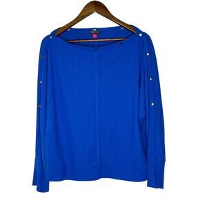 Vince Camuto Royal Blue Button Accent Pullover Sweater Size S NEW